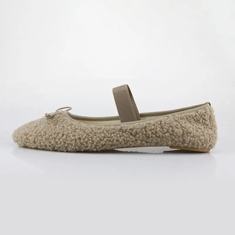 Faux Shearling Ballet Flats