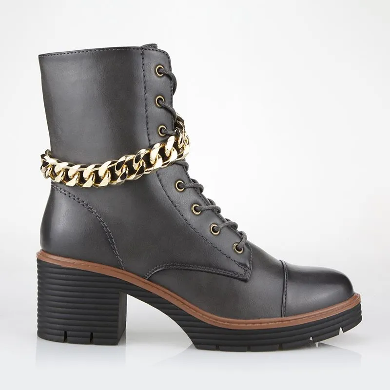 Lace Up Biker Boots Womens